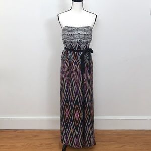 Lavender Brown strapless maxi dress size S